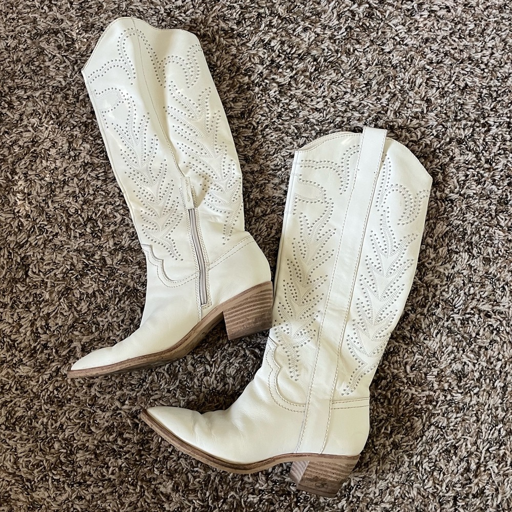 Dolce Vita White Knee High Boots